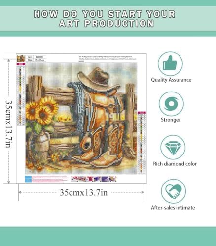 Lophomie Diamond Art Kits for Adults, 5D Western Diamond Painting Kits