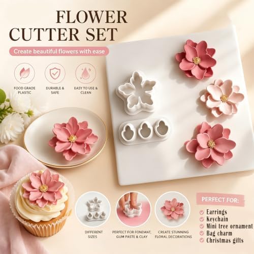 10 Pcs Flower Polymer Clay Cutters for Earrings Making