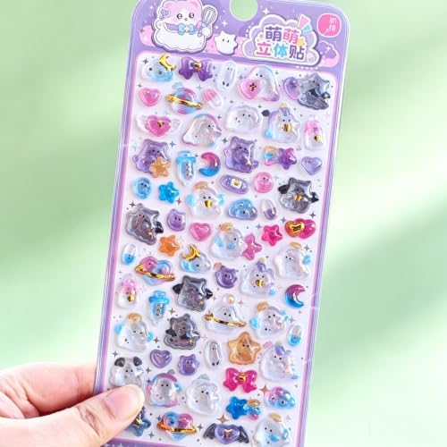 3D Puffy Stickers, Kawaii Resin Decorative Stickers for Phone Case, Notebook, Scrapbooking (Style 16)