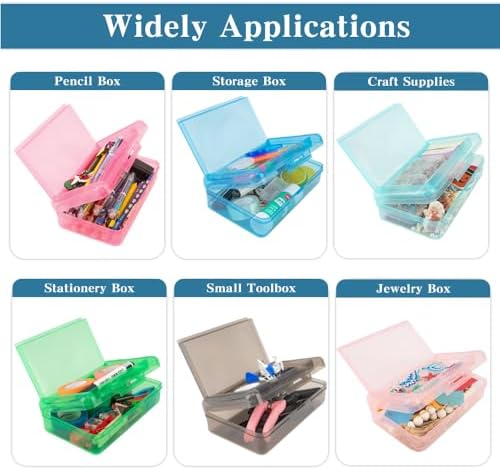 Pencil Case Box, Navy Blue Double Layer Large Capacity Plastic Pencil Boxs, Hard Pen Case with Snap-tight Lid,Storage Art Craft Box Marker Organizer for Kids Boys Girls Offices Back to School Supplies