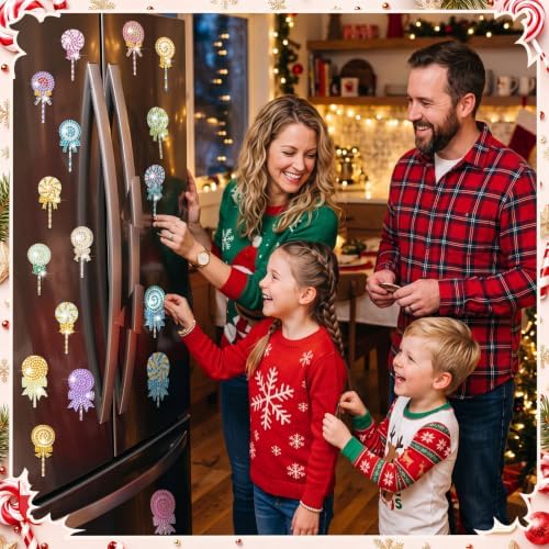 Motipuns 30 Pcs Diamond Magnets,Christmas Candy,Soft Pastel