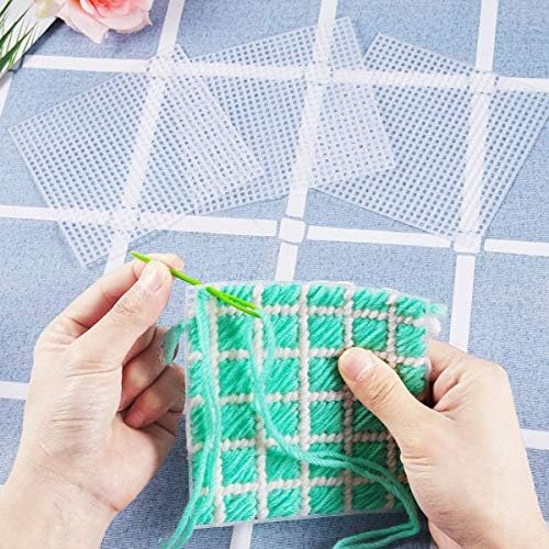 Allazone 100 PCS Mesh Plastic Canvas Sheets 8 Style Plastic Canvas for DIY Crafts Embroidery Cross Stitch, Acrylic Yarn Crafting, Knit and Crochet Projects