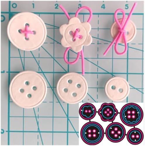 Scrapbooking Die-Cuts for Card Making, Christmas Metal Cutting Dies, Paper Craft Punch Template, Background Embossing Stencils, DIY Album Décor (6 Pcs Buttons-6x4.2cm)