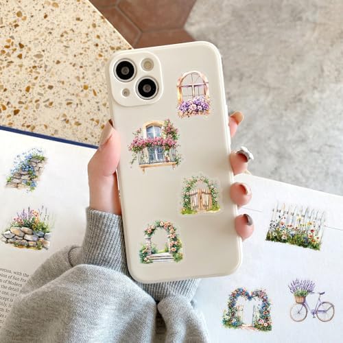 50PCS Garden Stickers Aesthetic PET Sticker Garden Flower wall Decal Waterproof Decorative Decals for Scrapbook DIY Crafts Album Bullet Journal Planner Water Bottles Laptop Phone (Garden Sticker)