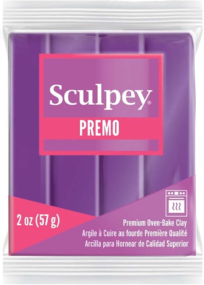 Sculpey Premo™ Polymer Oven-Bake Clay, Purple Pearl, Non Toxic, 2 oz. bar, Great for Jewelry Making, Holiday, DIY, Mixed Media and Home décor Projects. Premium Clay Perfect for clayers and Artists.