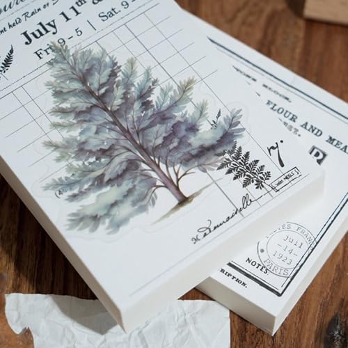 120 Pcs Four Seasons Watercolor Forest Landscape Tree Stickers