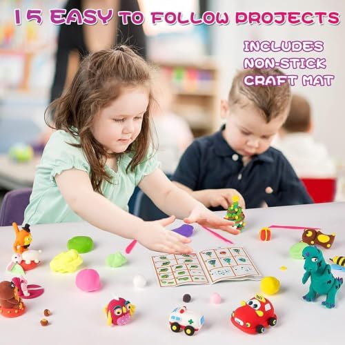 Air Dry Clay Kit for Kids – 36 Colors Non-Toxic Soft Modeling Clay Set
