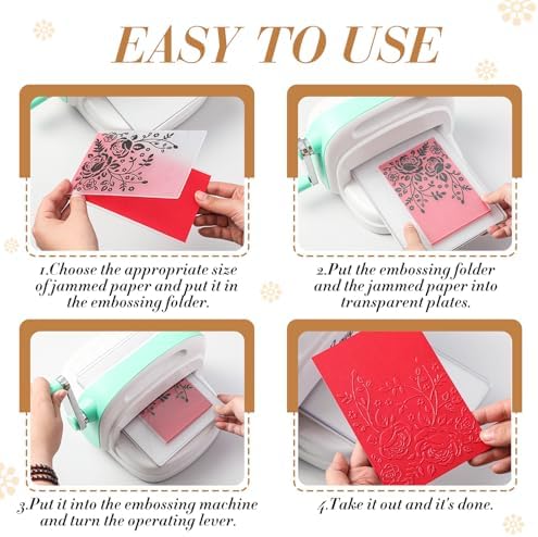 8 Pcs Geiseralie Embossing Folders for Card Making,Natural Style