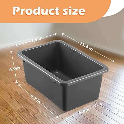 Tuanse 12 Pack Small Cubby Bins Plastic Storage Container for Toy,Gray
