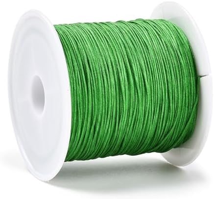 Nylon String for Bracelets, 0.6mm Nylon Cord Nylon Beading Thread 43 Yards Friendship Bracelet String Chinese Knotting Cord for Kumihimo Necklaces Tassels Jewelry Crafts (Lime Green)