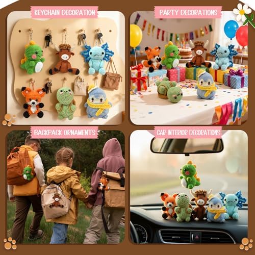 6PCS Crochet Kit for Beginners with Video Tutorial DIY Crochet Animals