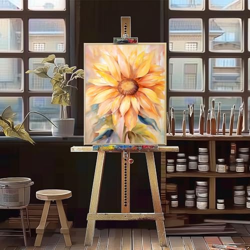 Natuyalo Paint by Numbers Kit for Adults - Sunflower DIY Adult Paint by Number Kits Flowers Acrylic Canvas Painting for Adults Beginners Kids Art Crafts Without Frame, 16x20 Inch