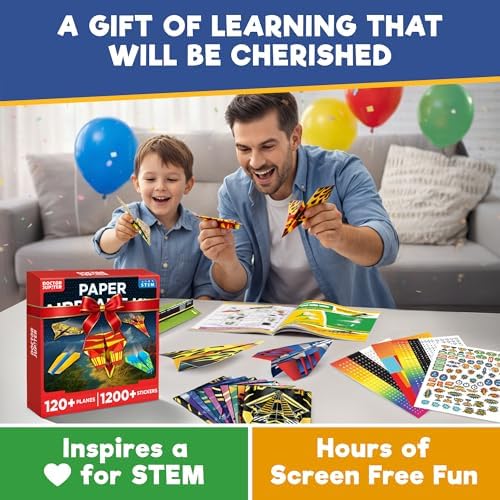 Doctor Jupiter Paper Airplane Book Kit for Kids Ages 4+, Craft Toy