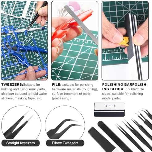 Fippy 101PCS Gundam Model Tools Kit, Hobby Building Tools Kit for Gundam Basic Model Assembling, Building and Repairing