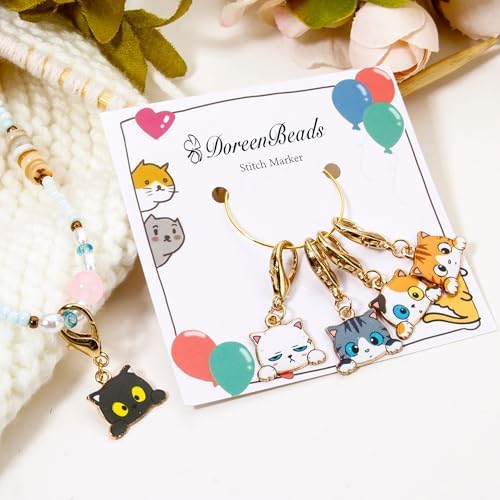 DoreenBeads Cat Stitch Markers for Crocheting and Knitting
