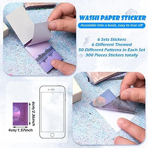 Outus 300 Sheets Washi Paper Sticker Aesthetic Stickers Set for Journaling Travel Planner Stickers for Scrapbooking Vintage Washi Sticker Book for Diary Calendar DIY Craft Album(Gentle Style)