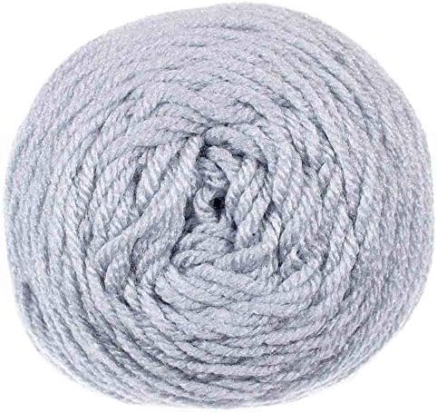 Craft County Size 4 (Medium) 100% Acrylic Fiber Yarn – Variety of Color and Pattern Options – for Crochet, Knitting, and Weaving (Light Gray)