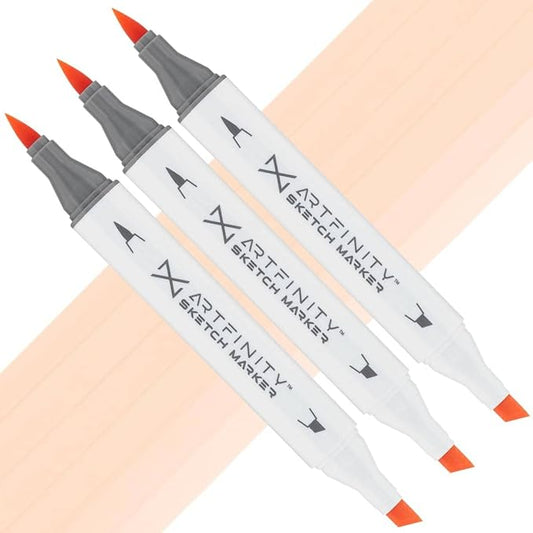 Artfinity Sketch Markers - Set of 3 - Pale PEach YR3-1, Vibrant, Professional, Dye-Based Alcohol Markers for Artists, Drawing, Travel, & More
