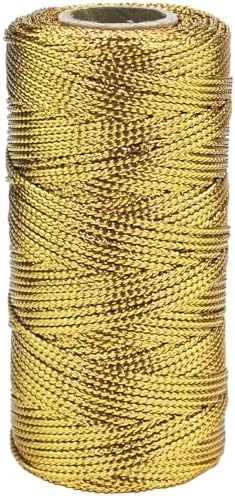 Metallic Bright Gold Twine 1.5 mm Thick 328 Feet for DIY Crafts Festival Christmas Tree Decor