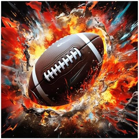 Football Diamond Art Kits for Adults, Diamond Painting Kits 14x14 Inch | Diamond Painting Kits for Adults Beginners, Gem Art, 5D Full Drill, DIY Arts and Crafts for Gift Home or Decor