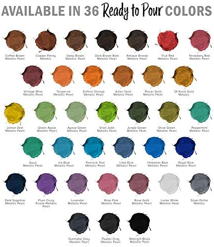 Pouring Masters 36 Color Metallic Ready to Pour Acrylic Pouring Paint Set