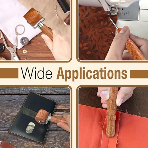 Savina Seam Roller & Stiletto for Sewing/Quilting - Wooden Pressing Roller, Easy to Grip Handle - Wooden Sewing Quilting Tools Set