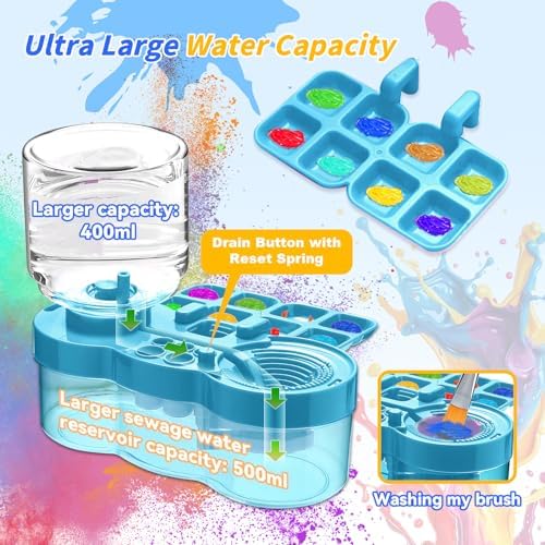 Upgraded Paint Brush Cleaner Tool,Brush Rinser Cup Painting Running Water Circulation Art Supplies for Acrylic,Watercolor and Water Based Creative Gift for Adult Artist Beginner and Painter