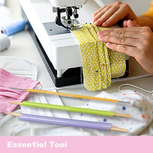 FQTANJU Quick Turn Fabric Set, 3pcs Assorted Sizes Tube Turners for Sewing Threading Fabric Tube Turners Multifunctional Fast Turning Tool