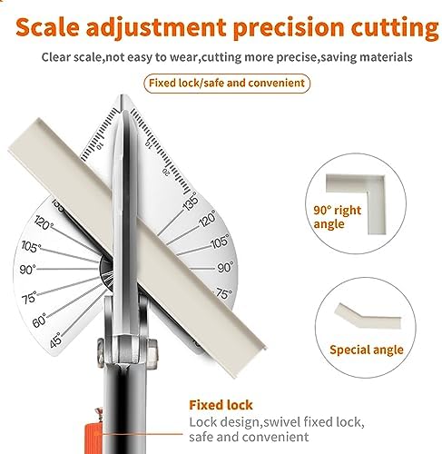 GARTOL 45-135° Adjustable Miter Shears, Quarter Round Cutter for PVC & Trim