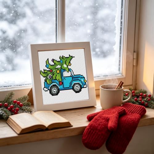 Christmas Counted Cross Stitch Kits for Adults,Beginner Stamped Crossstitch