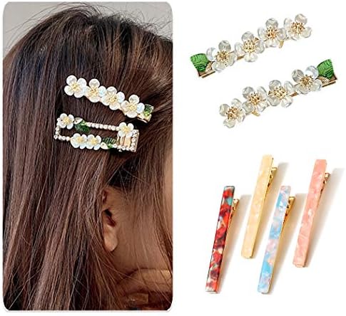 60PCS Hair Clips for Silicone Resin Molds, DIY Hair Bow Clips Pearl Hairpin Hair Accessories for Girls and Women (Golden)