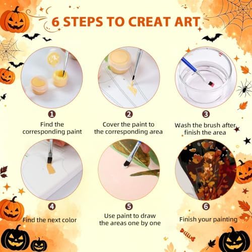 Halloween Paint by Numbers Kit for Adults Ghost Paint by Numbers for Adult