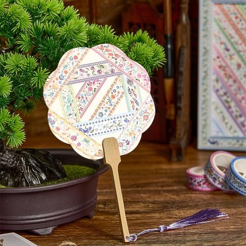 YUBBAEX 10 Rolls Embroidery Pattern Washi Tape Set - Decorative Adhesive Masking Tape for Scrapbooking, Journaling, DIY Crafts, Gift Wrapping – Vintage Floral and Nature Designs