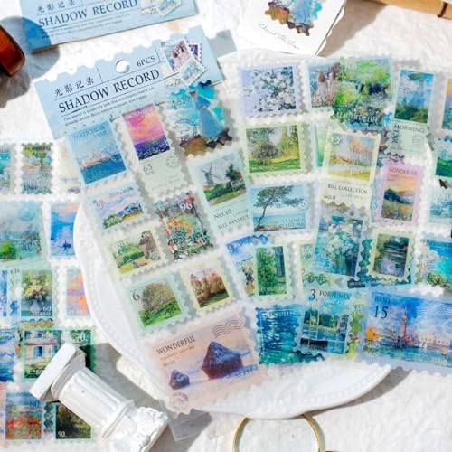 24Pcs Retro Stamp Washi Stickers, Vintage Stickers for Scrapbooking, DIY Crafts, Journaling Supplies & Junk Journal Ephemera