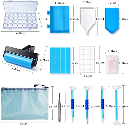 Hulameda 56pcs 5D Diamond Painting Tools for Kids,Blue