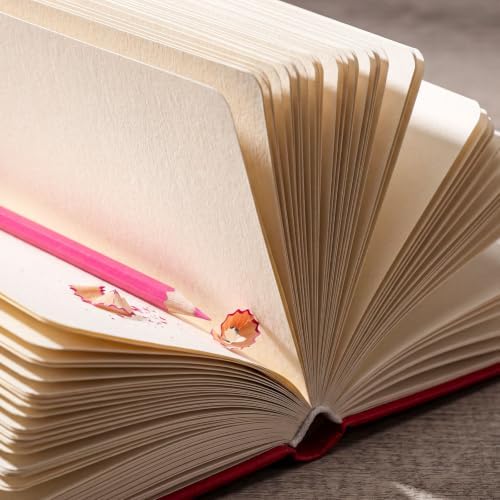 Hardcover Pocket Sketchbook, 5" × 5", 80 Sheets Small Sketch Book, Red