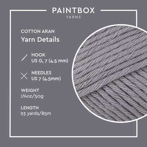 Paintbox Yarns 100% Cotton Aran Yarn 1.76oz / 50g, 93yds / 85m