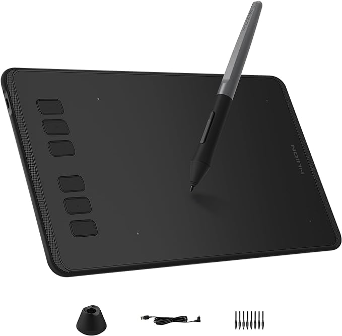 HUION Inspiroy H640P 6x4 inch Drawing Tablet 8192 Pen Pressure | Battery-Free Stylus, Tilt, 6 Hot Keys, Work with Mac/PC/Android, Digital Art for Beginner, Drawing, Writing, Design, Teaching