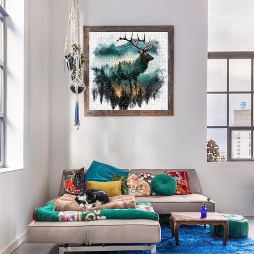 GOUOYANA Elk Diamond Art Kits for Adults,5D Deer Diamond Painting DIY Animal Diamond Art Diamond Painting Kit for Adult,Round Full Drill Diamonds, Diamond Art Kits for Home Decor-12x12inch