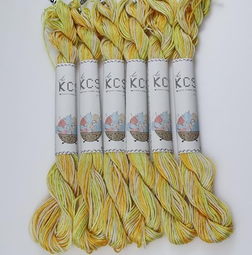 KCS Big skeins of 25 Meters Size 25 Color Variegated Cross Stitch Stranded Threads,6 skeins,4080