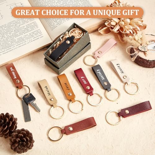 Wavyknot 150 Pcs Leather Keychain Blanks, 3.7 x 0.7 Inches, Multicolor