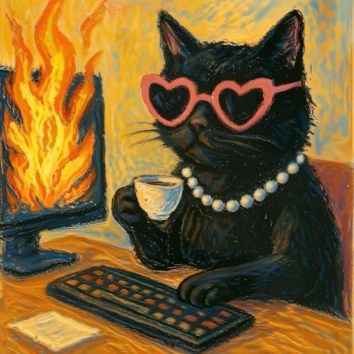 WNPOKN Cat Diamond Art Kits for Adults 14 x 14inch