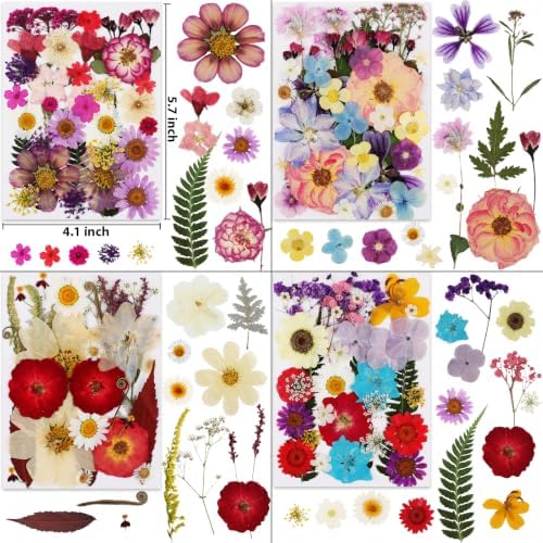 420 Pcs Dried Pressed Flowers for Resin,Bulk Natural Real Dried Flowers
