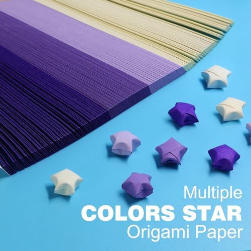 FoDau770 Solid Color Star Paper Strips - 1080 Sheet, Purple Series
