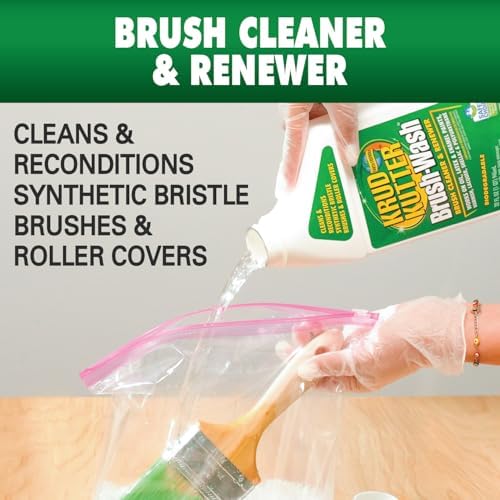Krud Kutter Brush-Wash Cleaner and Renewer, 32 oz, Paint Brush Cleaner for Latex and Oil Based Paint, Restores Brushes and Rollers, Removes Paint Residue and Buildup