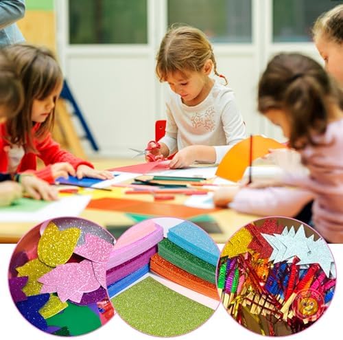 10 Sheets Glitter Cardstock Paper Self-adhesive Backs 30 X 20cm A4 Paper for Thanksgiving Christmas Card DIY Crafts Scrapbook Card Decoration (Light Brown)
