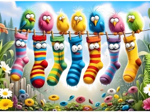 Colorful cartoon socks Diamond Art Kits for Adult Diamond Painting Kit