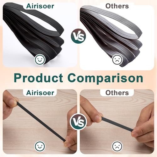 Airisoer Elastic Bands for Sewing 1/4 Inch x 32 Yards, Black