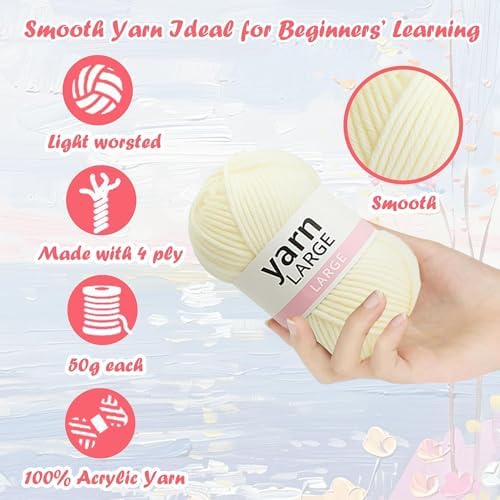 Yarniss Rose Crochet Blanket Kit for Beginners,Yarn & Video Tutorial