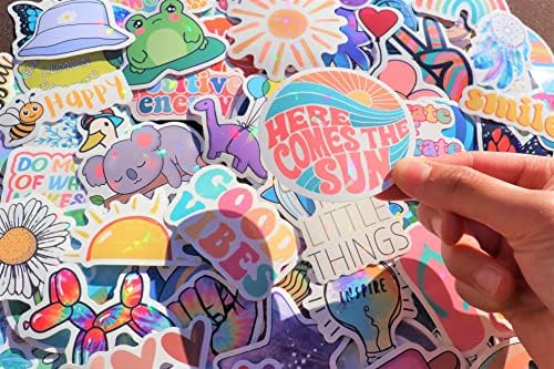 120 Pcs Preppy Stickers, Summer Stickers for Water Bottles Girls, Laptop Accessory Waterproof, Cute Decals for Phone Waterbottle MacBook Cup, Summer Themed Stickers for Teens